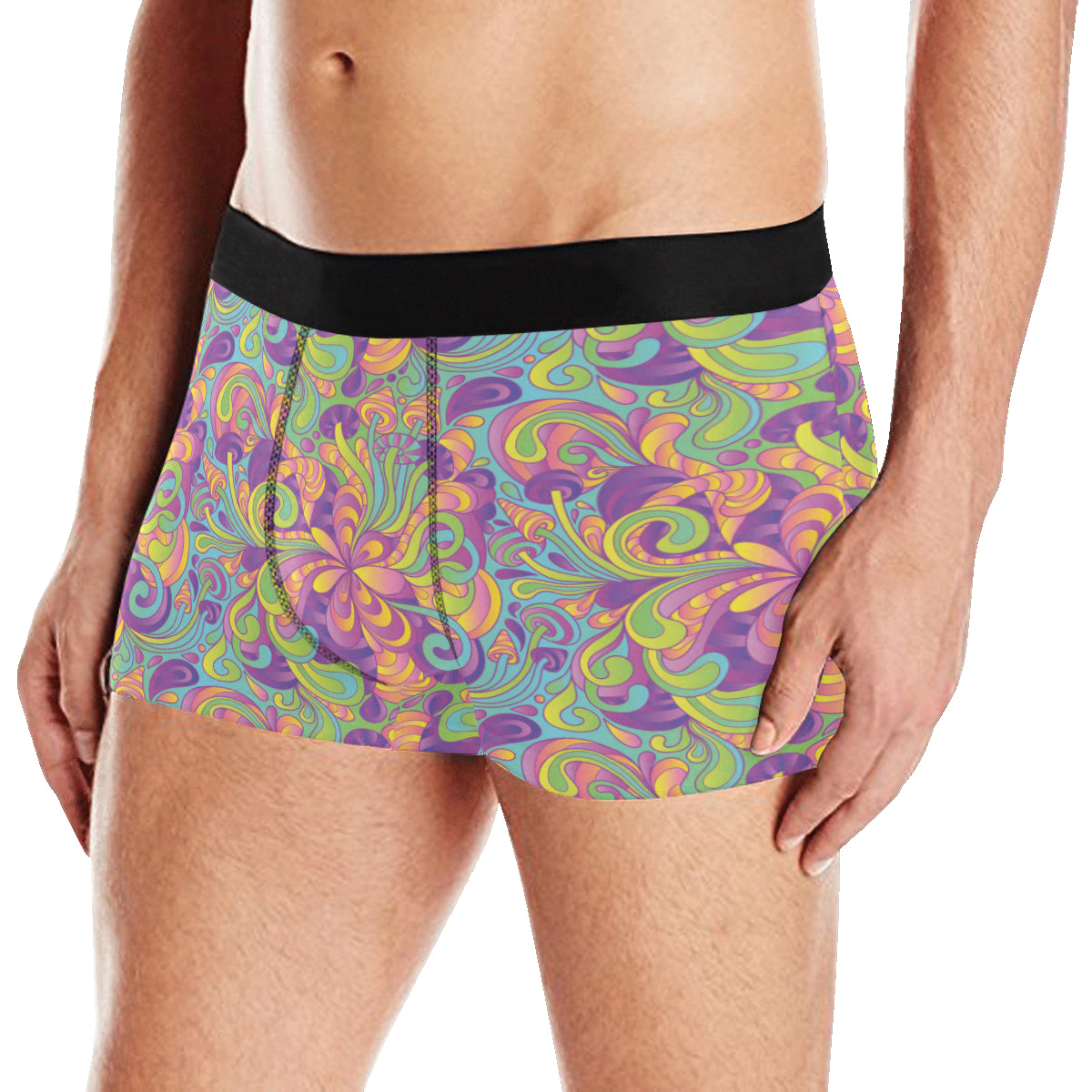 Psychedelic Mushroom Pattern Print Design A05 Men's Boxer Briefs
