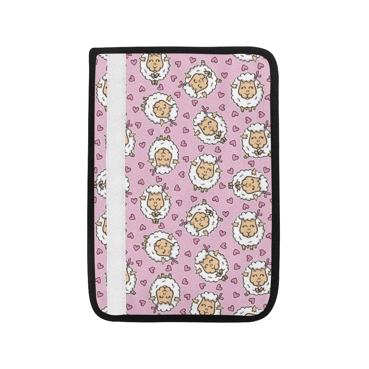 Sheep Cute Pattern Print Design 01 Car Seat Belt Cover