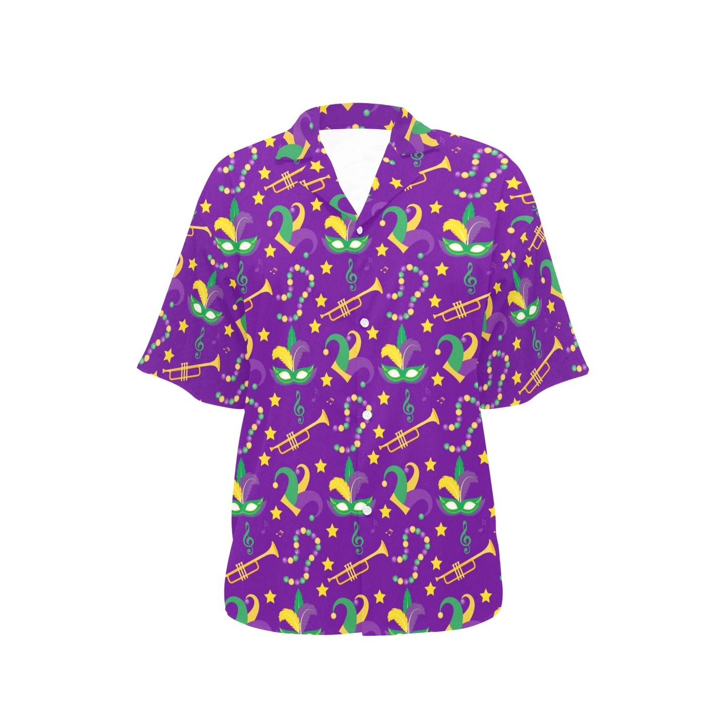 Mardi Gras Pattern Print Design 06 Women's Hawaiian Shirt