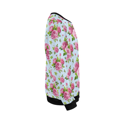 Rose Pink Pattern Print Design RO08 Men Long Sleeve Sweatshirt