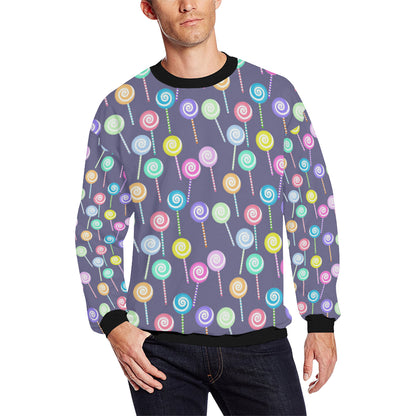 Lollipop Pattern Print Design LL03 Men Long Sleeve Sweatshirt
