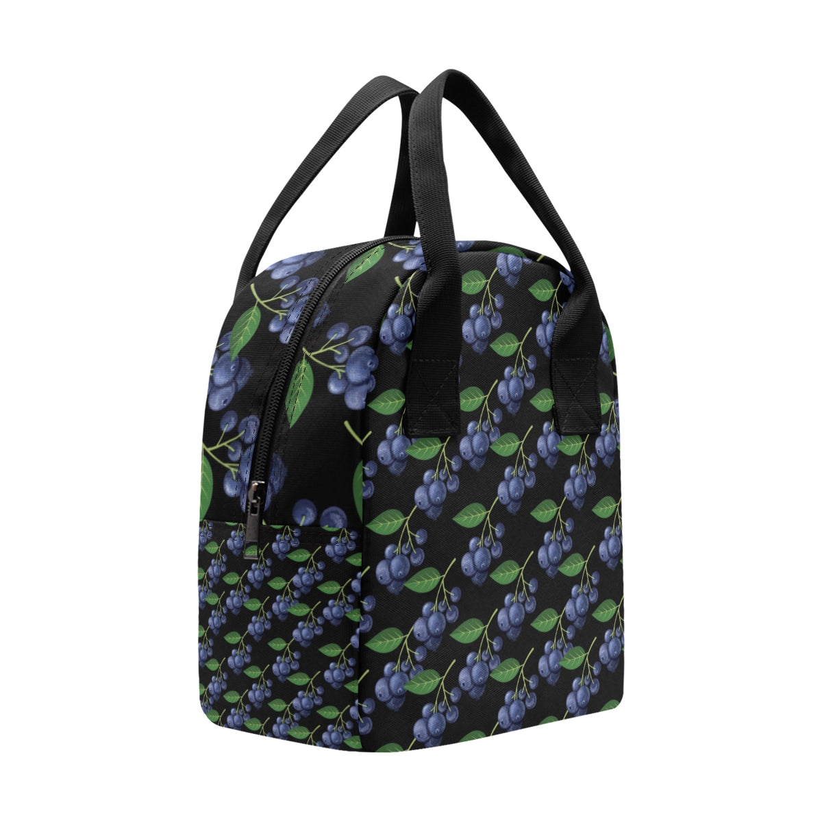 Blueberry Pattern Print Design BB01 Insulated Lunch Bag
