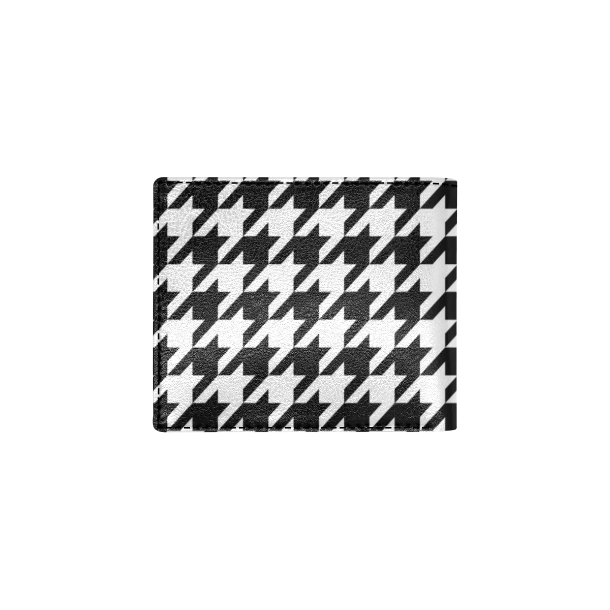 Houndstooth Black White  Pattern Print Design 05 Men's ID Card Wallet