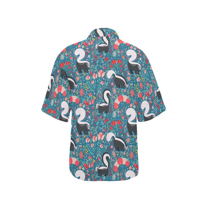 Skunk Print Design LKS302 Women's Hawaiian Shirt
