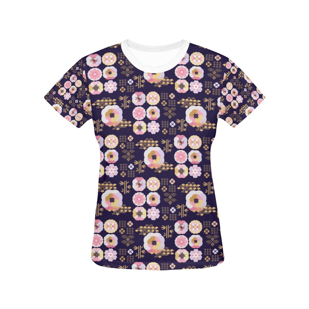 Sakura Japan Style Print Design LKS302 Women's  T-shirt