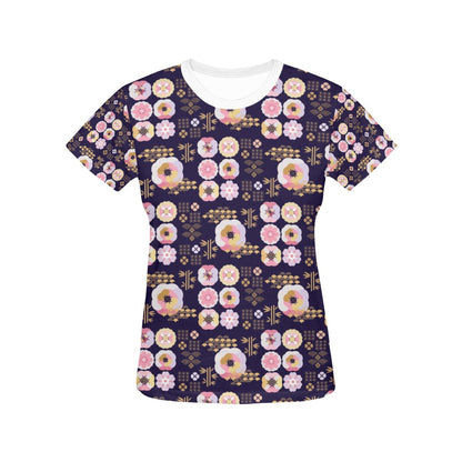 Sakura Japan Style Print Design LKS302 Women's  T-shirt