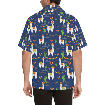 Llama Cactus Pattern Print Design 05 Men's Hawaiian Shirt