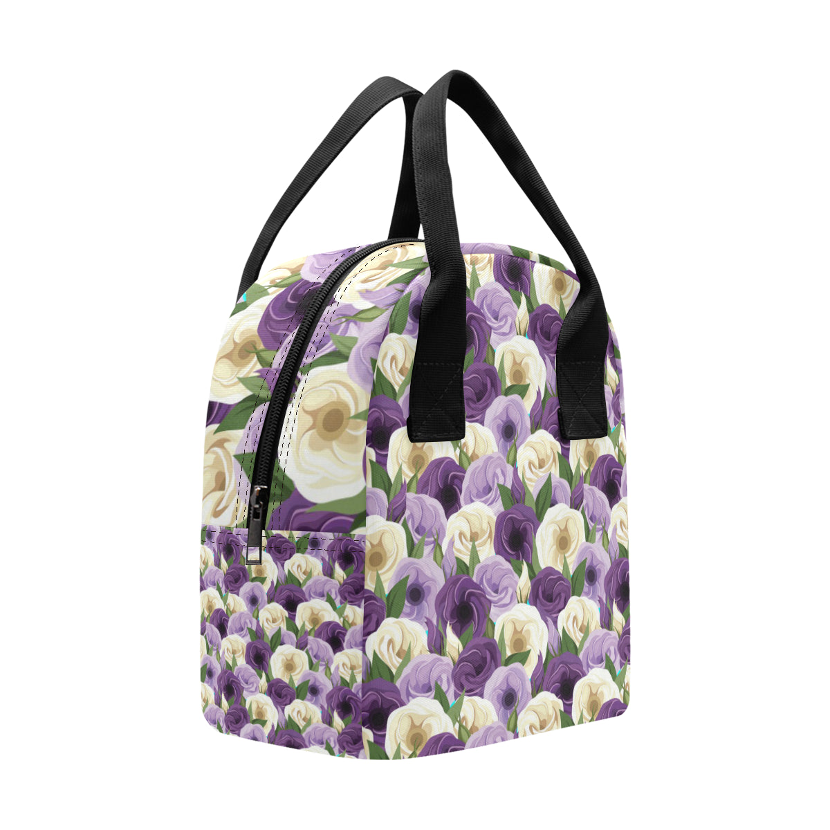 Lisianthus Pattern Print Design LT01 Insulated Lunch Bag