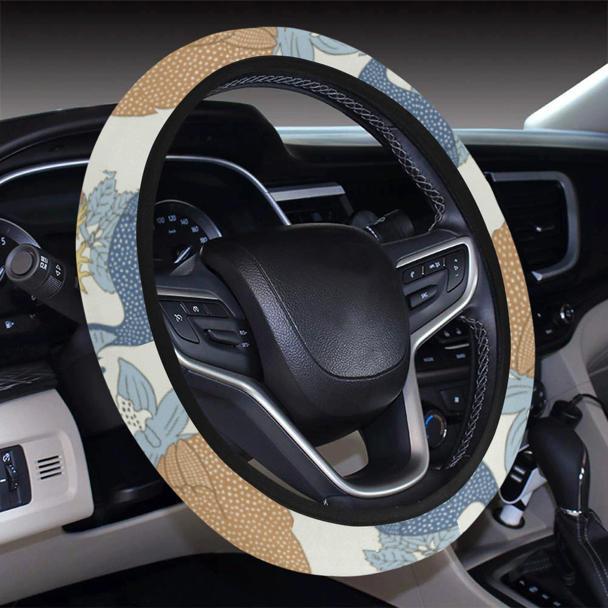 Guinea Fowl Pattern Print Design 01 Steering Wheel Cover with Elastic Edge
