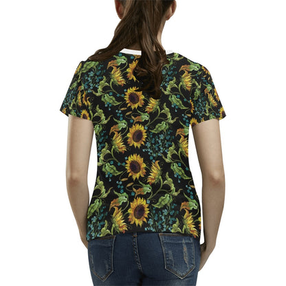 Sunflower Print Design LKS308 Women's  T-shirt
