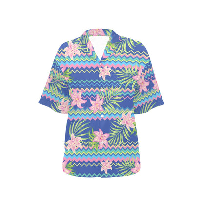 Lily Pattern Print Design LY015 Women's Hawaiian Shirt