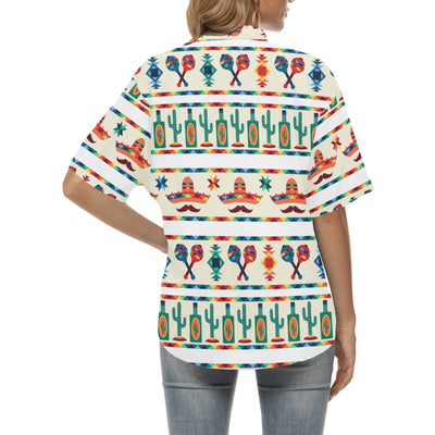 Maracas Mexican Pattern Print Design 01 Women's Hawaiian Shirt