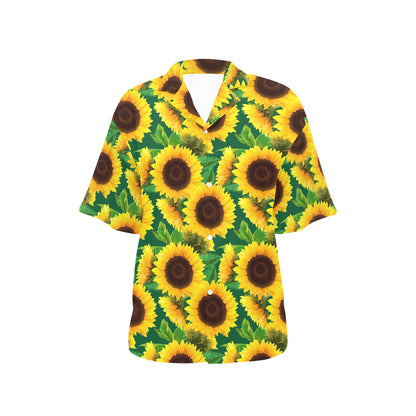 Sunflower Pattern Print Design SF02 Women's Hawaiian Shirt