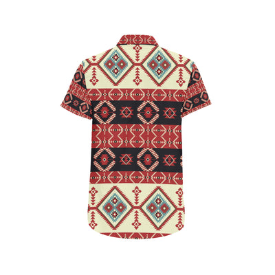 Navajo Pattern Print Design A05 Men's Short Sleeve Button Up Shirt