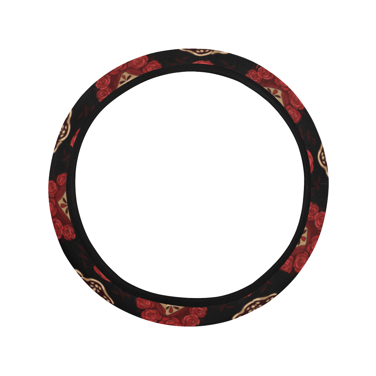 Day of the Dead Skull Girl Pattern Steering Wheel Cover with Elastic Edge