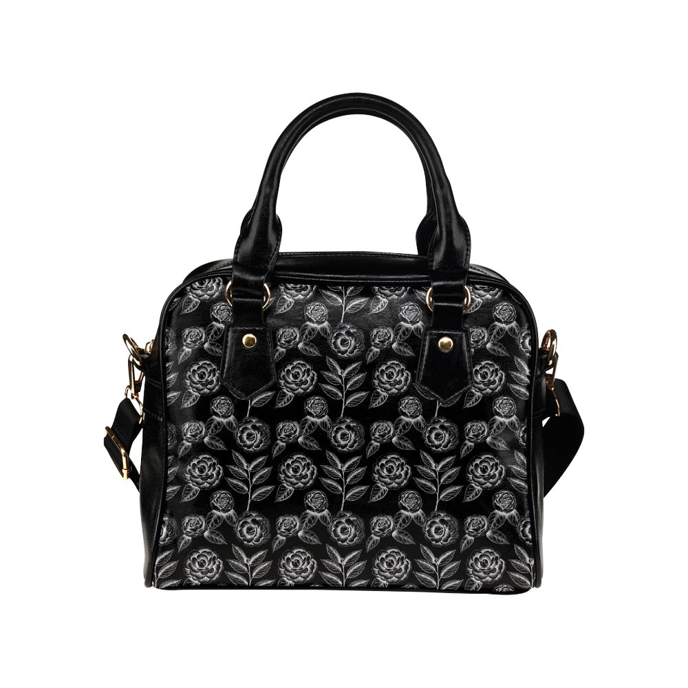 Camellia Pattern Print Design 02 Shoulder Handbag