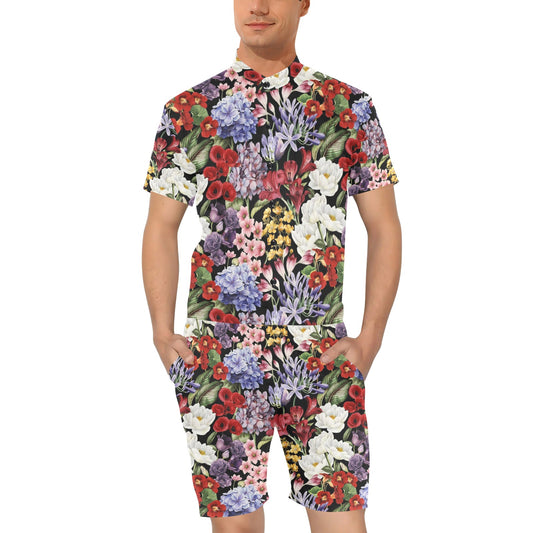 Summer Floral Pattern Print Design SF04 Men's Romper
