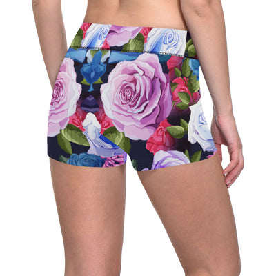 Rose Pattern Print Design RO09 Yoga Shorts