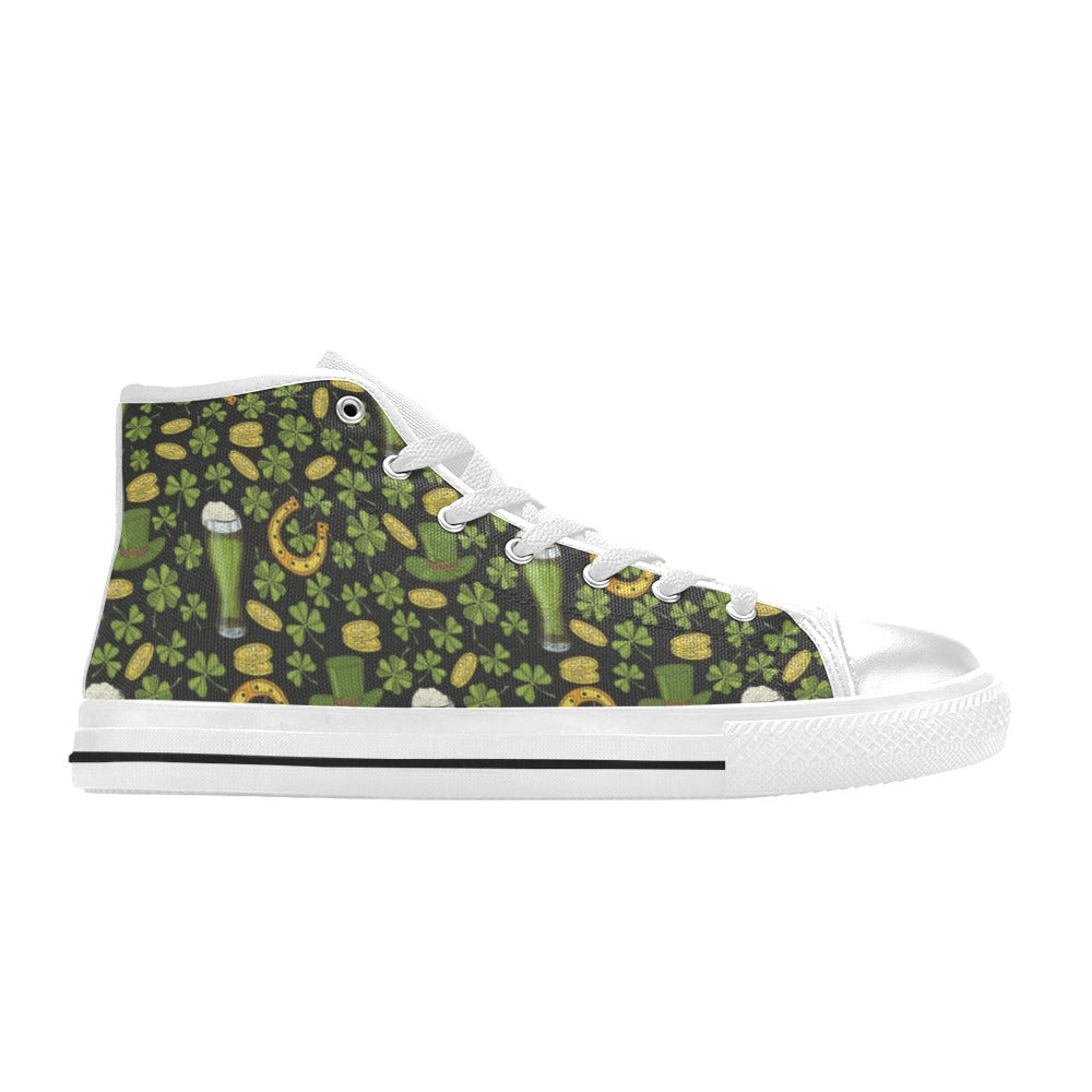 St Patricks Day Print Design LKS307 High Top Women's White Shoes