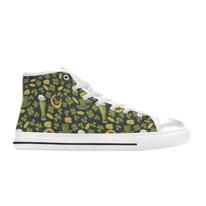 St Patricks Day Print Design LKS307 High Top Women's White Shoes