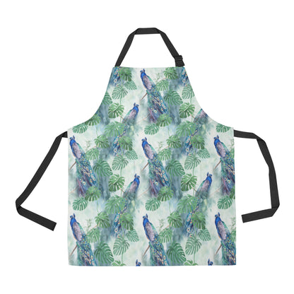 Peacock Pattern Print Design A02 Apron with Pocket