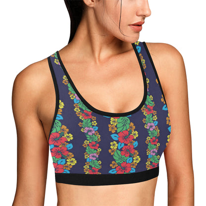 Hawaiian Themed Pattern Print Design H03 Sports Bra