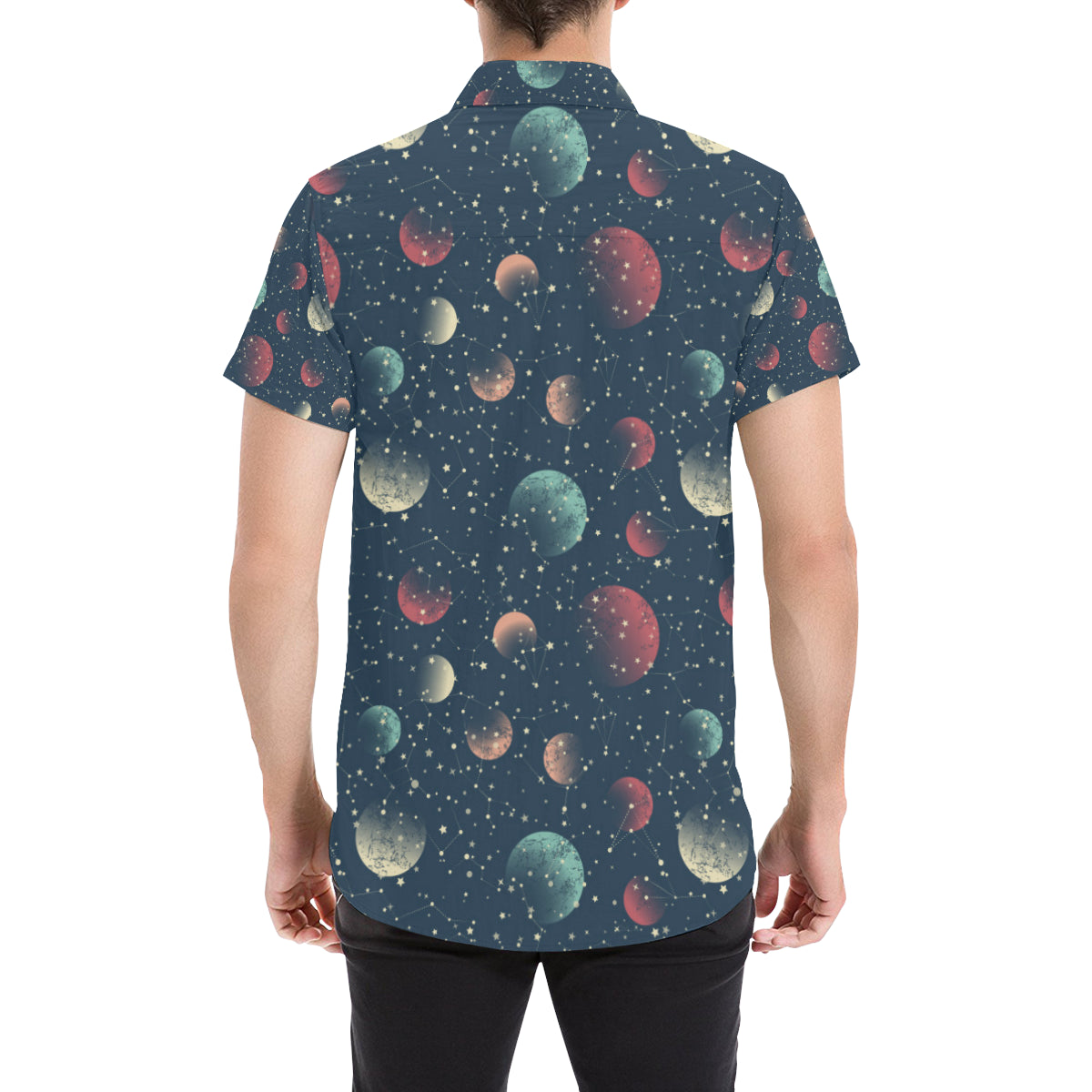 Cosmic Pattern Print Design 04 Men's Short Sleeve Button Up Shirt