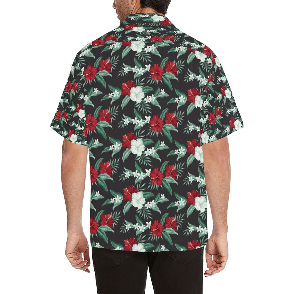 Tropical Flower Print Design LKS303 Men's Hawaiian Shirt