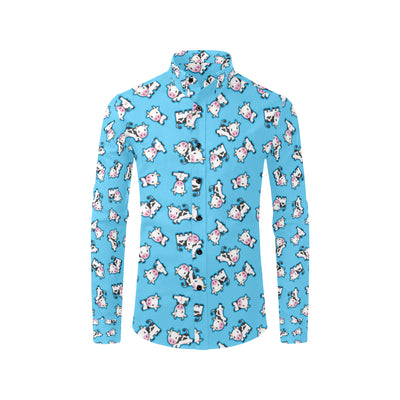 Cow Pattern Print Design 01 Men's Long Sleeve Shirt