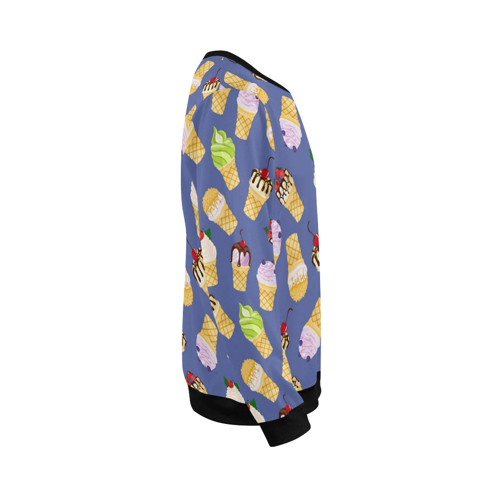 Ice Cream Pattern Print Design IC03 Men Long Sleeve Sweatshirt