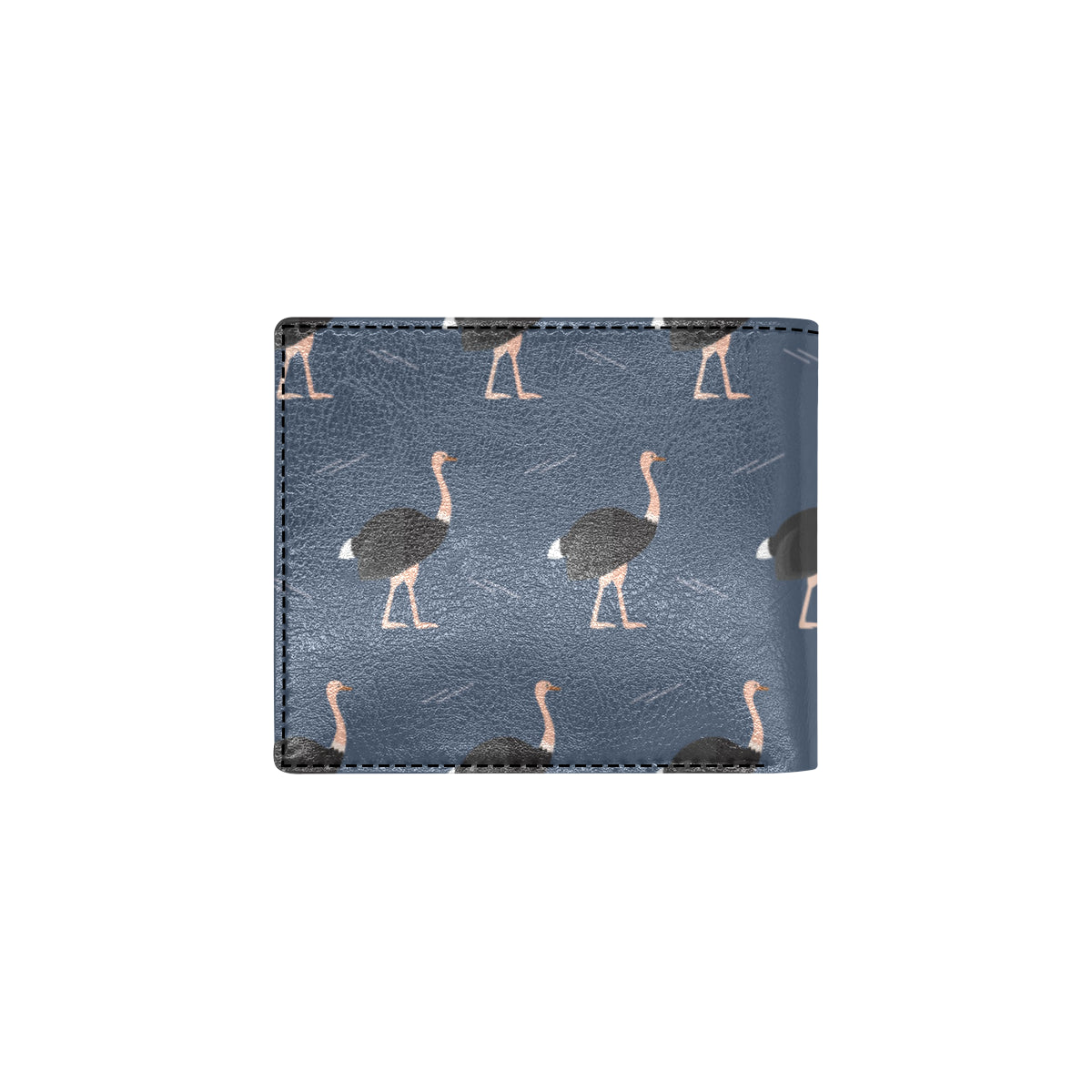 Ostrich Pattern Print Design 04 Men's ID Card Wallet