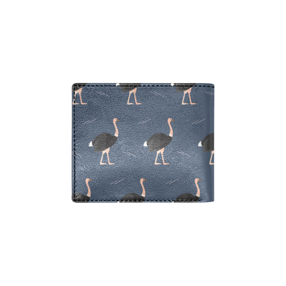 Ostrich Pattern Print Design 04 Men's ID Card Wallet