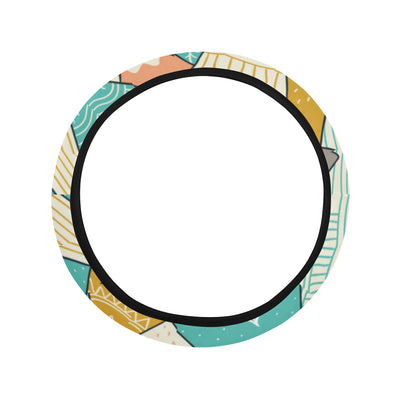 Mountain Pattern Print Design 02 Steering Wheel Cover with Elastic Edge