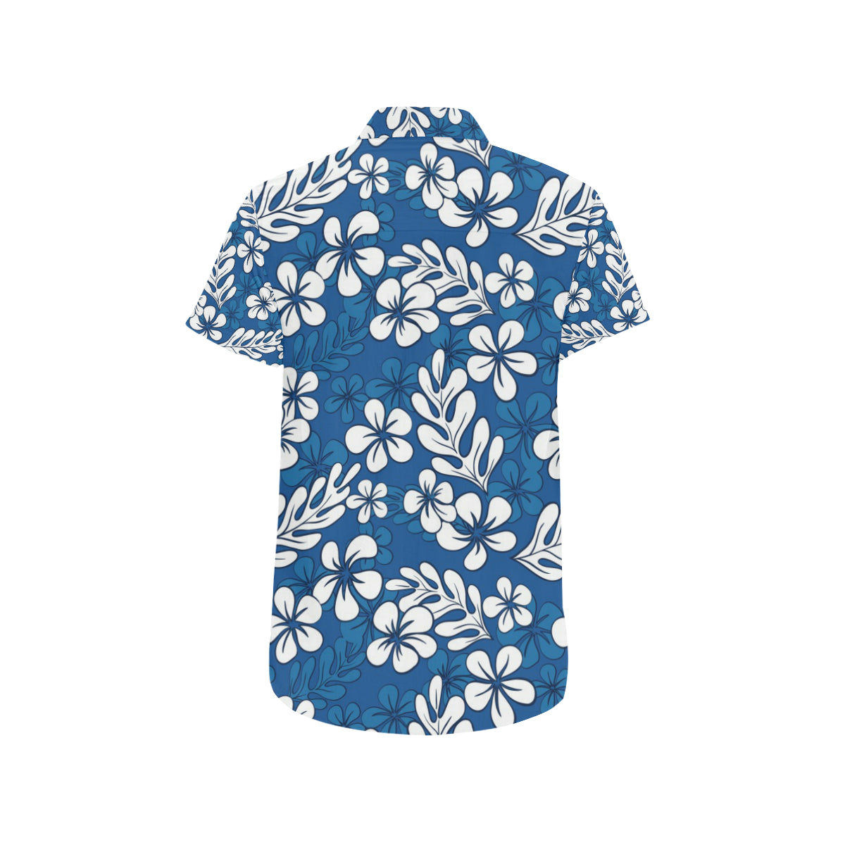 Plumeria Pattern Print Design PM015 Men's Short Sleeve Button Up Shirt