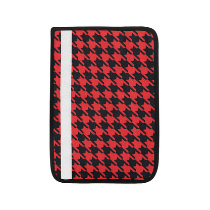 Houndstooth Red Pattern Print Design 03 Car Seat Belt Cover