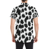 Cheetah Black Print Pattern Men's Short Sleeve Button Up Shirt