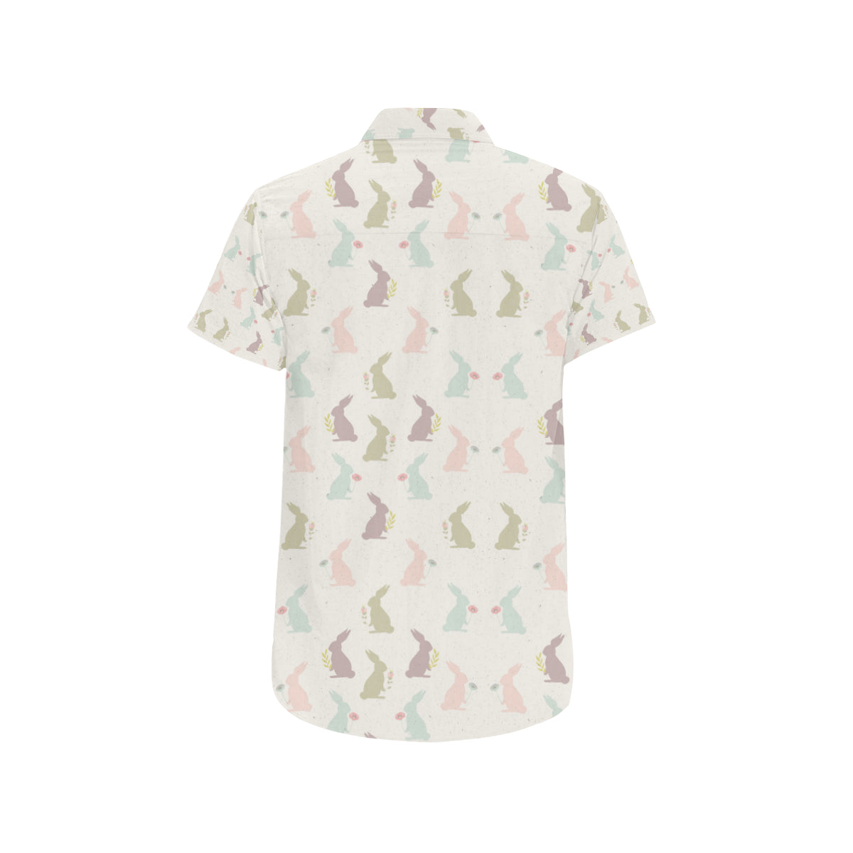 Bunny Pattern Print Design 05 Men's Short Sleeve Button Up Shirt