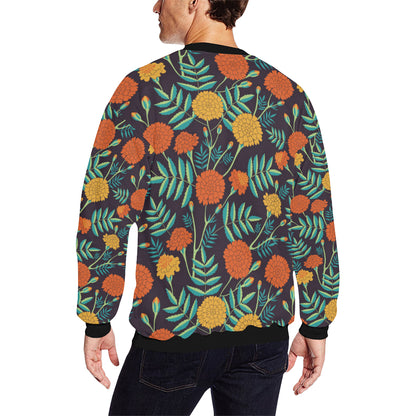 Marigold Pattern Print Design MR01 Men Long Sleeve Sweatshirt