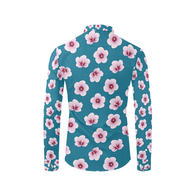 Cherry Blossom Pattern Print Design CB08 Men's Long Sleeve Shirt