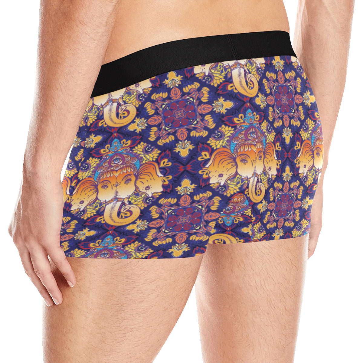 Ganesha Pattern Print Design 01 Men's Boxer Briefs
