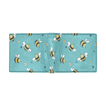 Bee Pattern Print Design BEE02 Men's ID Card Wallet