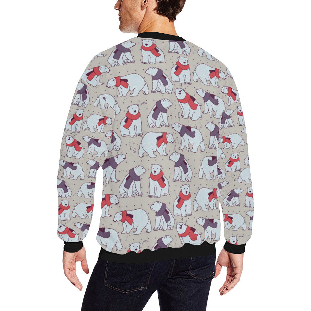 Polar Bear Pattern Print Design PB04 Men Long Sleeve Sweatshirt