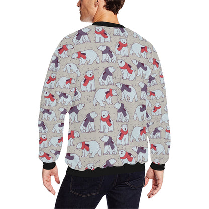 Polar Bear Pattern Print Design PB04 Men Long Sleeve Sweatshirt