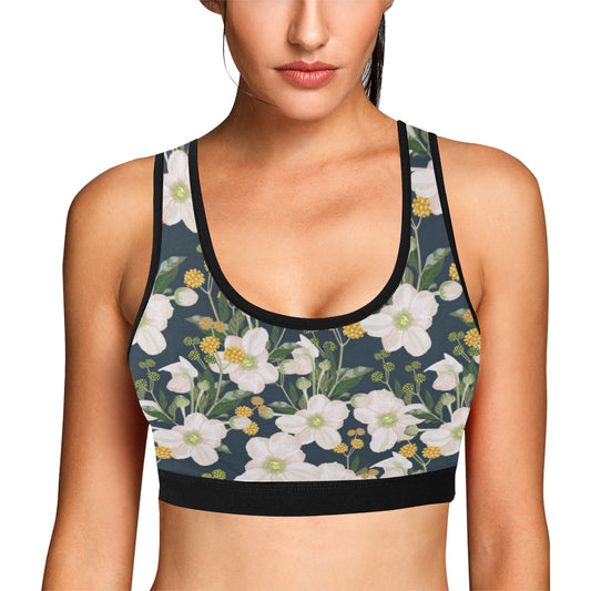 Anemone Pattern Print Design AM04 Sports Bra