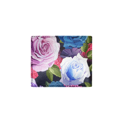 Rose Pattern Print Design RO09 Men's ID Card Wallet