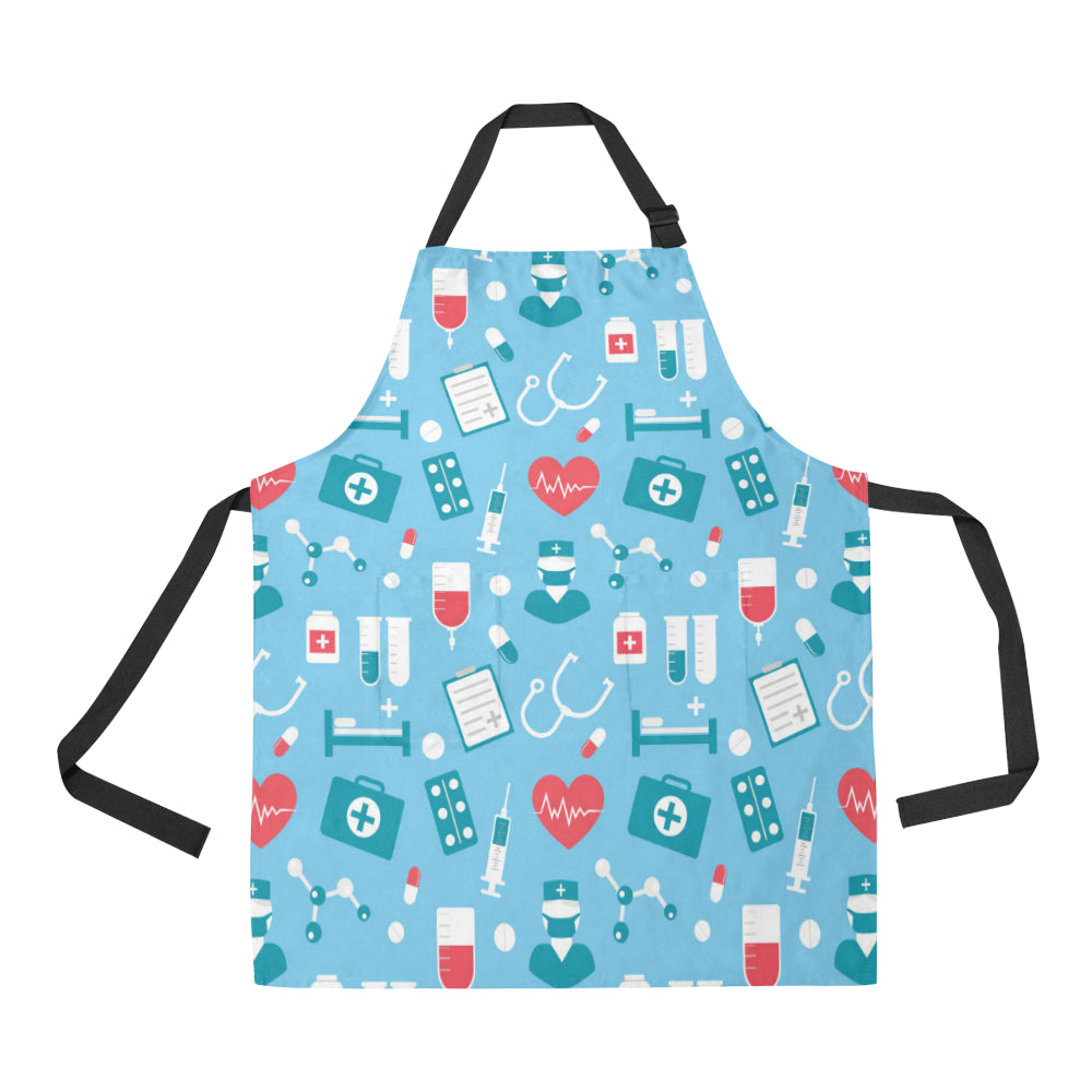 Nurse Pattern Print Design A03 Apron with Pocket