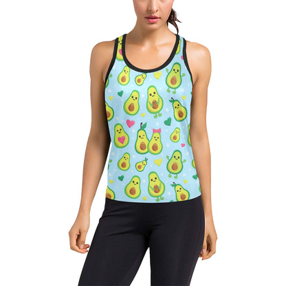 Avocado Pattern Print Design AC09 Women's Racerback Tank Top