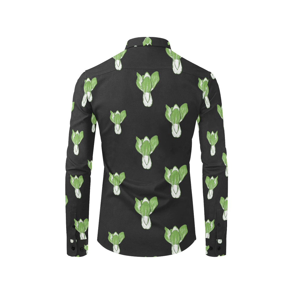 Kale Pattern Print Design 02 Men's Long Sleeve Shirt