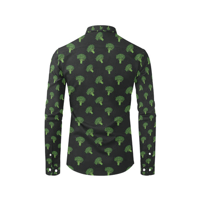 Broccoli Pattern Print Design 04 Men's Long Sleeve Shirt