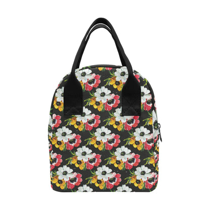 Anemone Pattern Print Design AM07 Insulated Lunch Bag